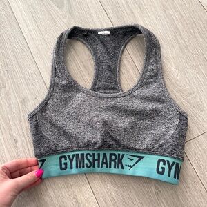 Gymshark Gray and Teal Sports Bra